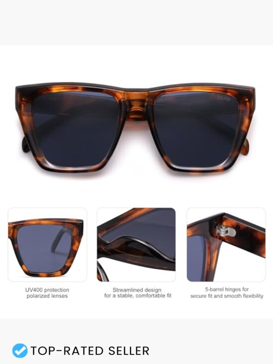 Oversized Square Cat Eye Polarized Sunglasses for Women Trendy Cateye Style main image 4